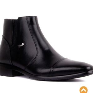 Classic Black Leather Chukka Boot by - Sleek Dress Ankle Boot